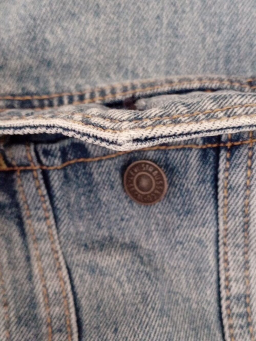 Levi Strauss & Co. Light Blue Long Sleeve Denim Jeans Trucker Jacket Men Size S - Picture 7 of 15